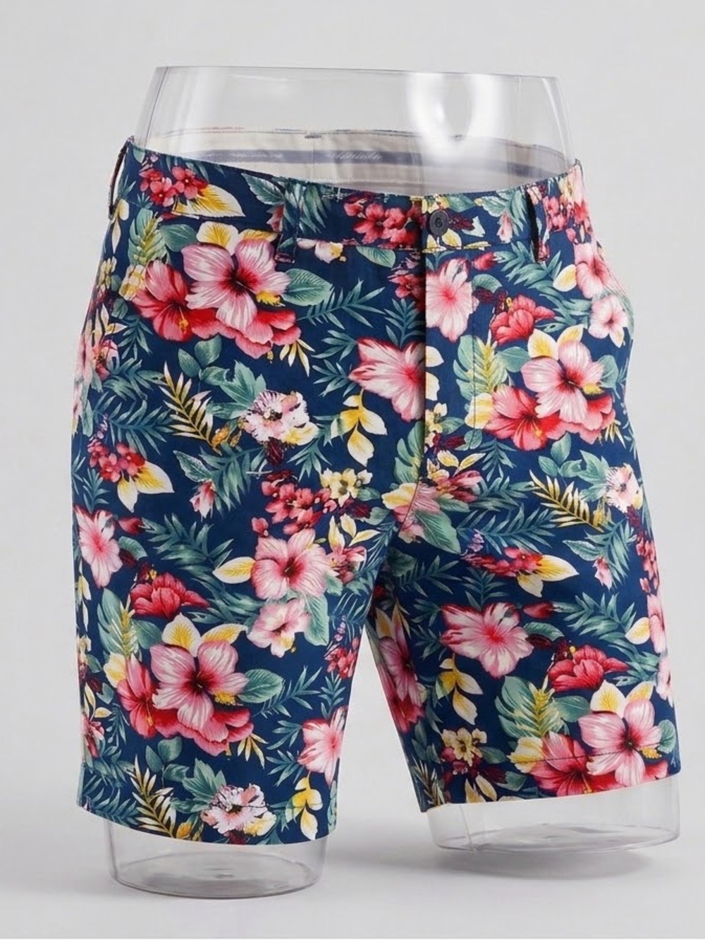 Denim & Flower Navy Floral Tropical Print Shorts